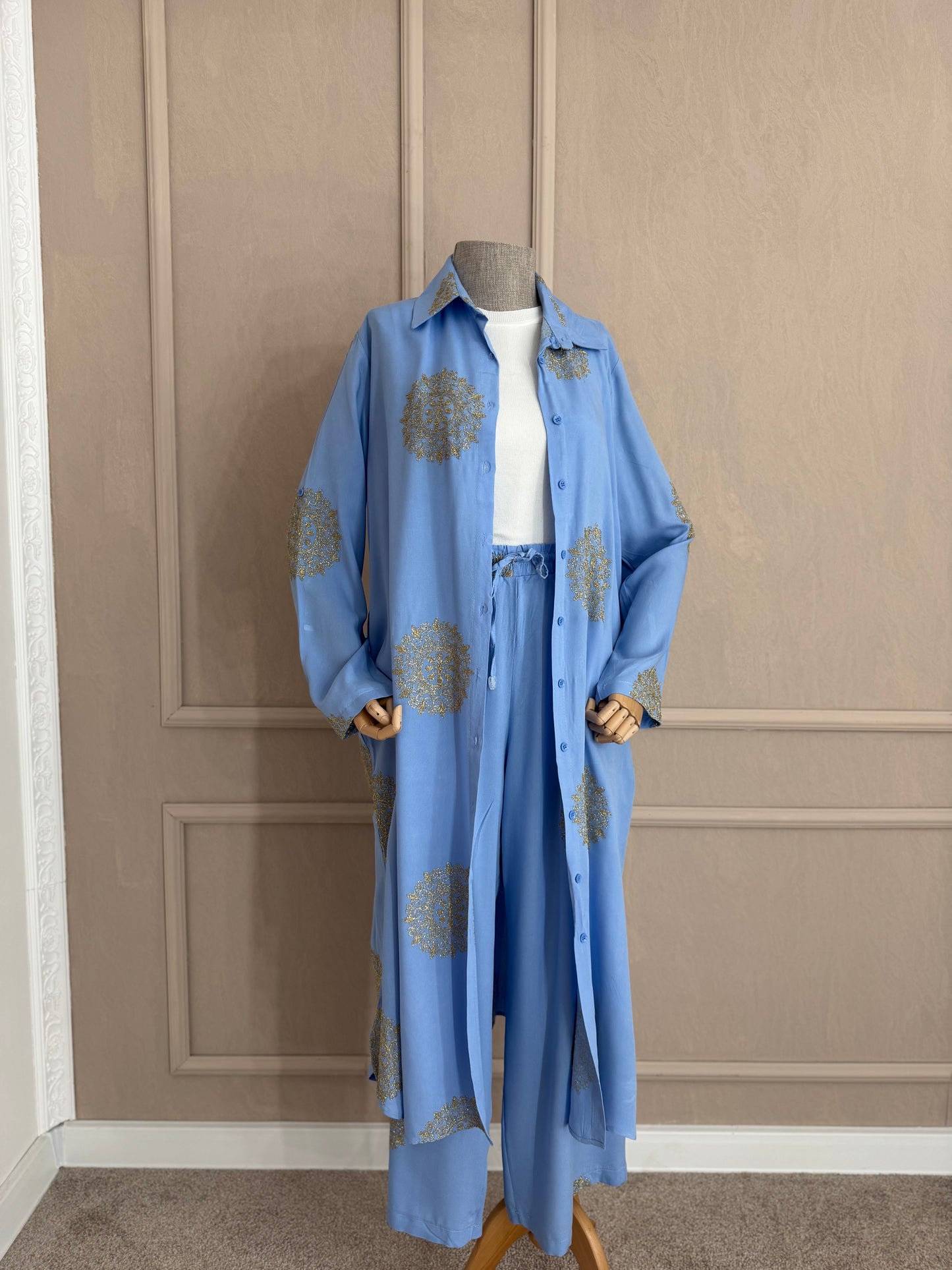 Plavi komplet od viskoze