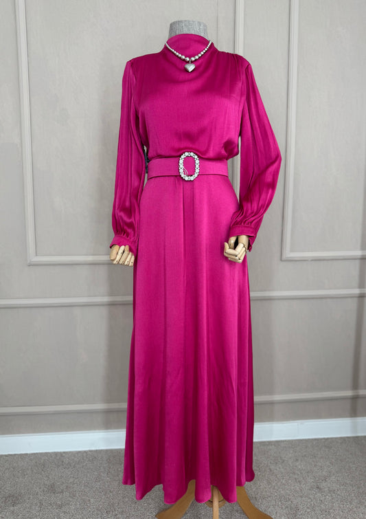 Haljina s pojasom pink