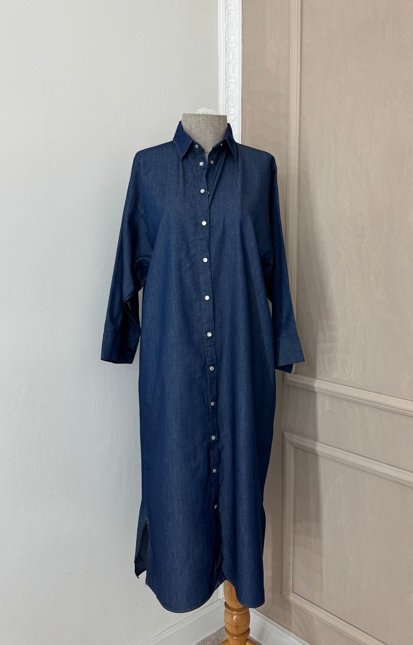 Denim kosulja oversize - tamno plava
