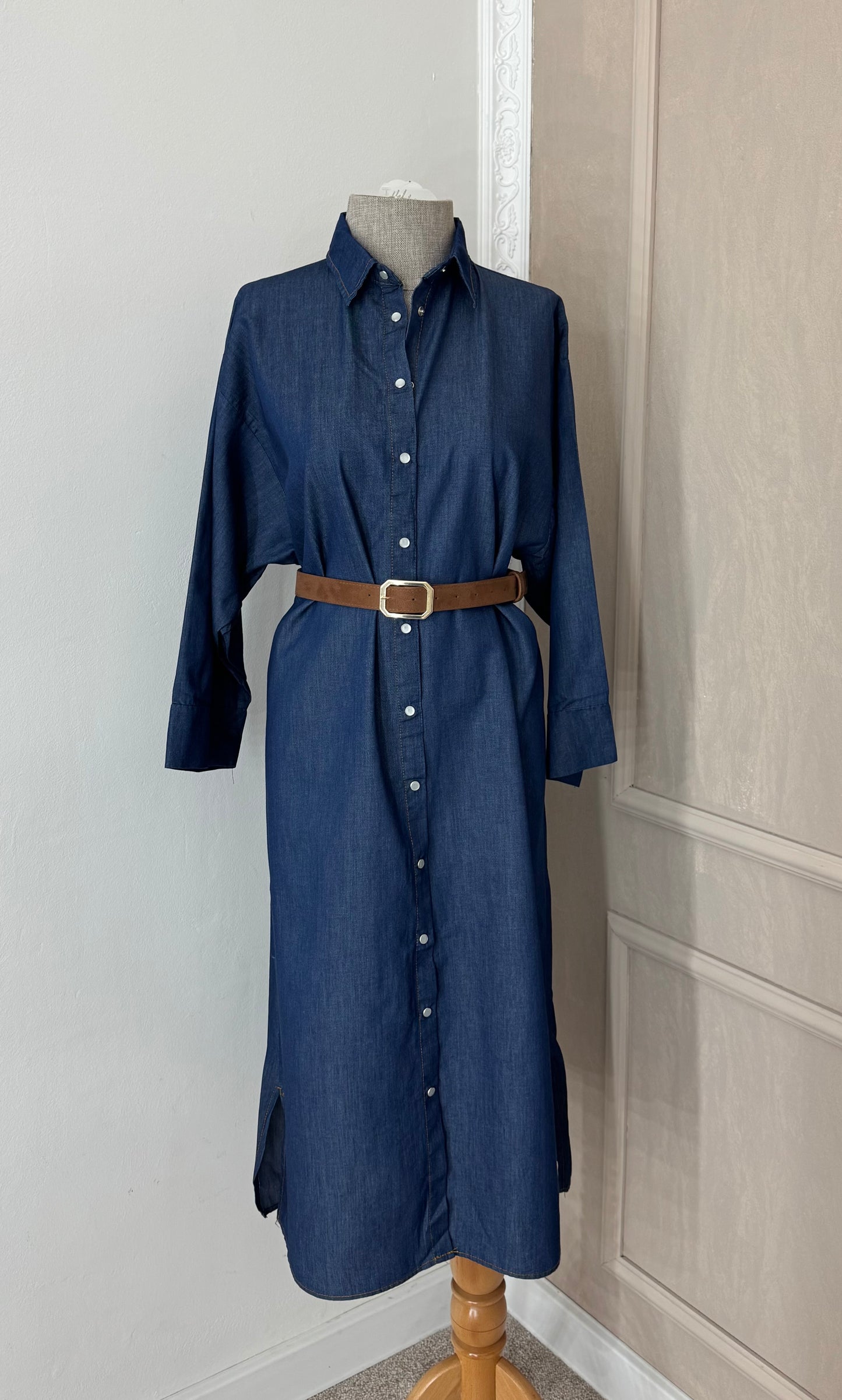 Denim kosulja oversize - tamno plava